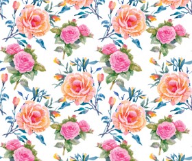Flower seamless pattern set vector 07