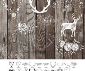 Flowers and antler photoshop brushes