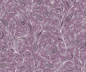 Flowers doodles seamless pattern vector 03