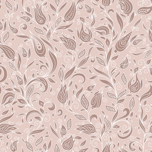 Flowers doodles seamless pattern vector 04