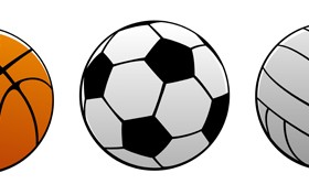 Football with basketball and volleyball vector material