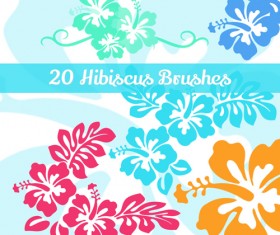 Free Hibiscus Flowers Photoshop Brushes