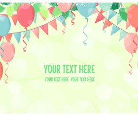Fresh green leaves and multicolored balloons background vector 02
