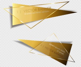 Glass banners 01 vector set
