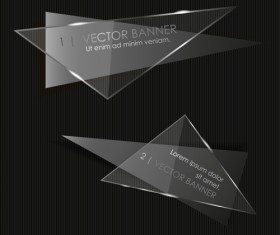 Glass banners 02 vector set