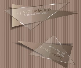 Glass banners 03 vector set