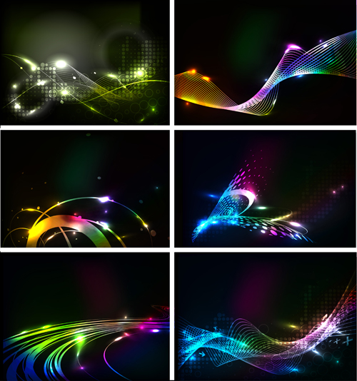 Glowing wave art background vector 01
