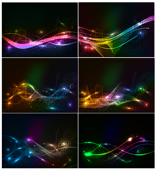 Glowing wave art background vector 02