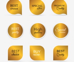 Golden badge and sticker vector