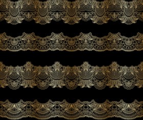 Golden decor borders vector graphics 04