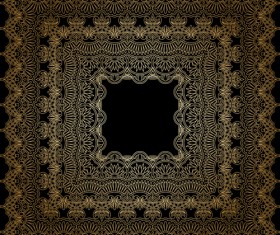 Golden decor frame seamless vector 01