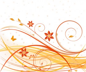 Golden floral background vectors
