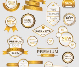 Golden high guality labels vector