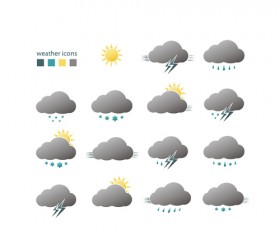 Gray weather icons vector set