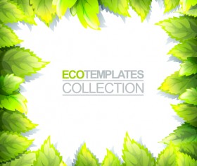 Green leaves frame vectors