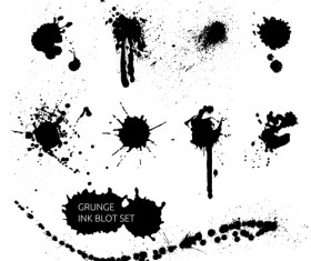 Grunge ink blots vector 01