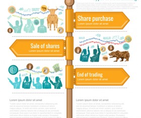 Guide road sign infographic material vector 09