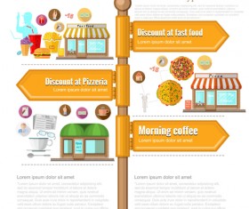Guide road sign infographic material vector 11