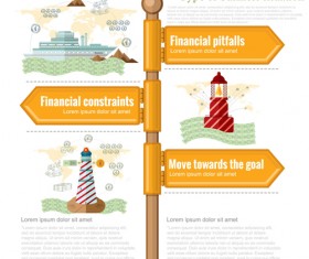 Guide road sign infographic material vector 13