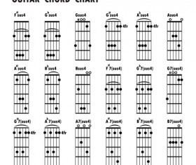 Guitar chords chart design vector 01