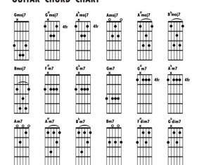Guitar chords chart design vector 03