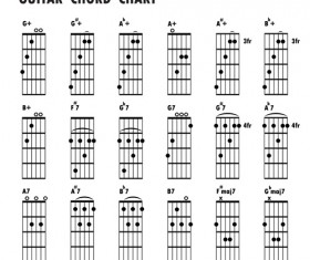 Guitar chords chart design vector 04