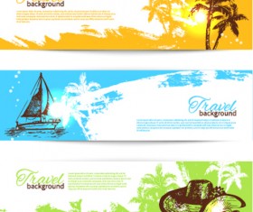 Hand drawn beach banner vector