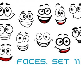 Hand drawn funny face emoticons icons vector