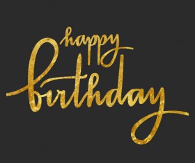 Happy birthday gold text design vector