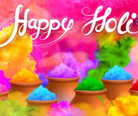 Happy holi colorful art background vector