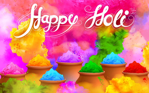 Happy holi colorful art background vector