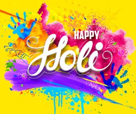 Happy holi grounge background vector 03