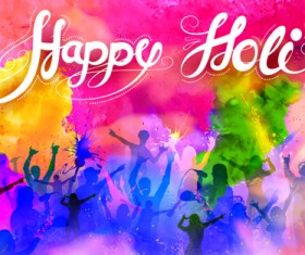 Happy holi party background vector