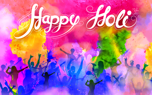 Happy holi party background vector