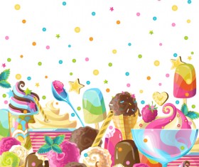 Ice cream elements background vector 01