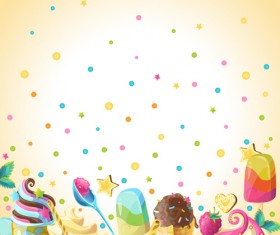 Ice cream elements background vector 04