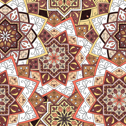 Indian ornament pattern seamless vectors graphics 04