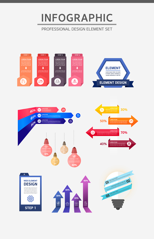 Infographic professional illustration vectors set 07