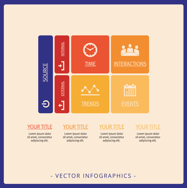Infographics matrix template vectors 21