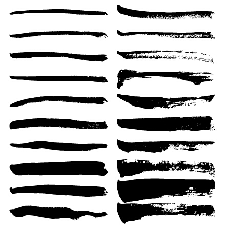 Inky lines brushes vector illustration