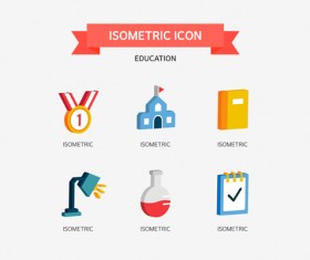 Isometric education Icons vector 01
