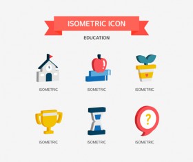 Isometric education Icons vector 02