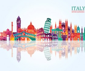 Italy travel background art vector 01