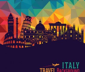 Italy travel background art vector 04