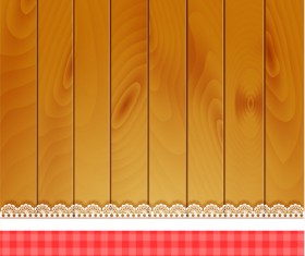 Lace with wooden background card vector 01