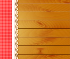 Lace with wooden background card vector 03