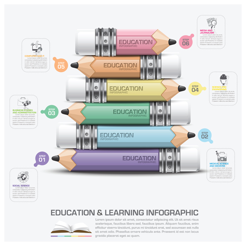 Learning with education infographic vector graphic 04