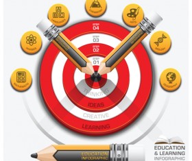 Learning with education infographic vector graphic 07