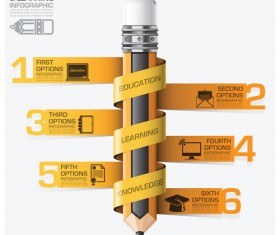 Learning with education infographic vector graphic 09