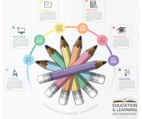 Learning with education infographic vector graphic 12